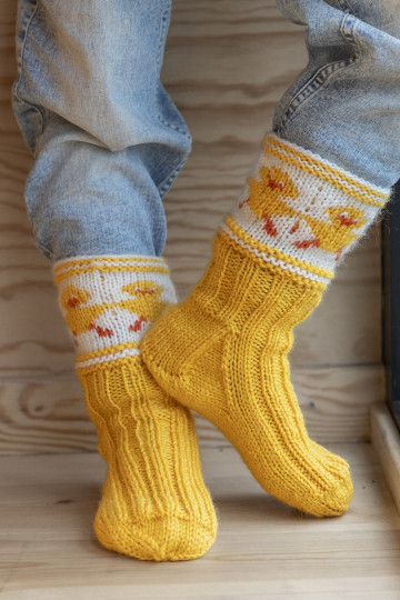 Kyllingdans sokker - Viking Design 2508-4 Kit - str 28 - 42 - Viking Sportsragg