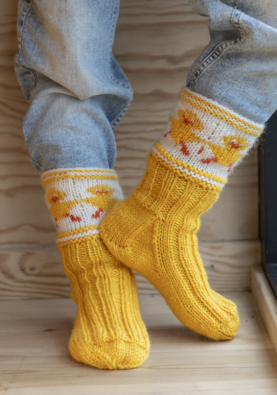 Kyllingdans sokker - Viking Design 2508-4 Kit - str 28 - 42 - Viking Sportsragg, fra Viking