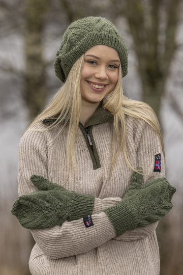 Mosedott hue og vanter - Viking Design 2508-12 Kit - Dame - Viking Sportsragg