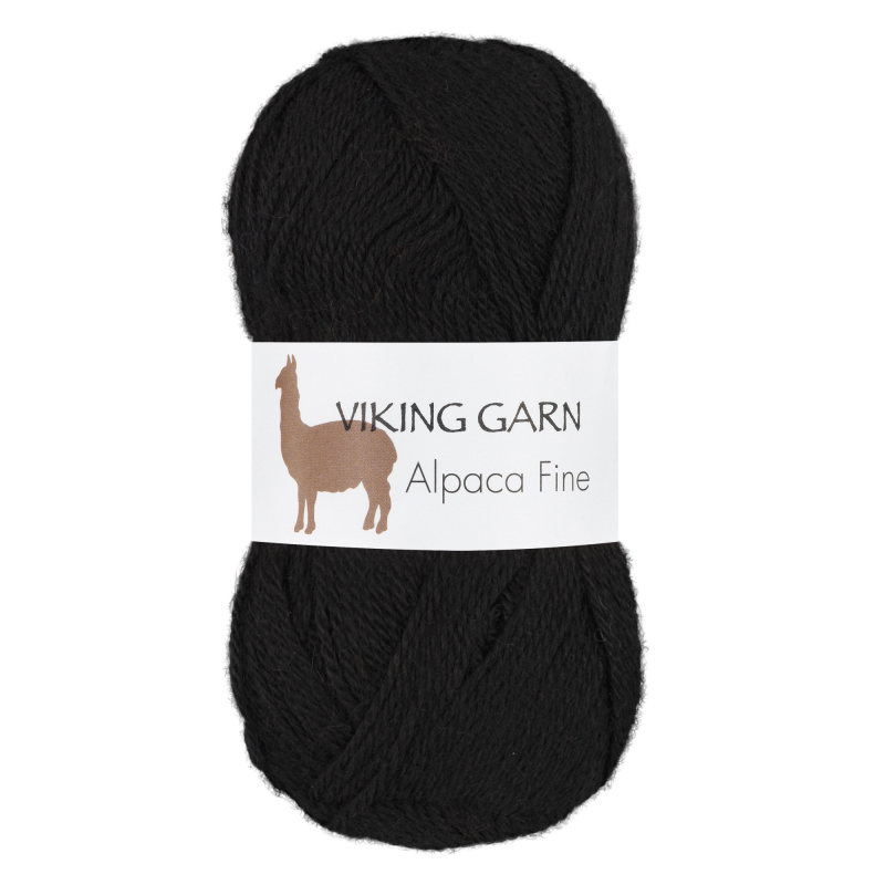 Viking Alpaca Fine 605 Sort, Alpaca / Merino uld, fra Viking