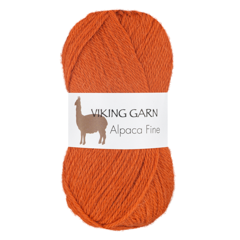 Viking Alpaca Fine 651 Orange, Alpaca / Merino uld, fra Viking