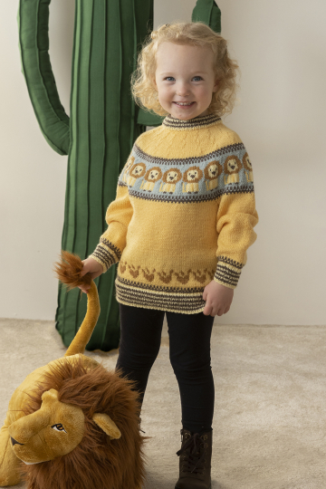 Løve genser - Viking Design 2401-1 Kit - 2 - 12 år - Viking Baby ull