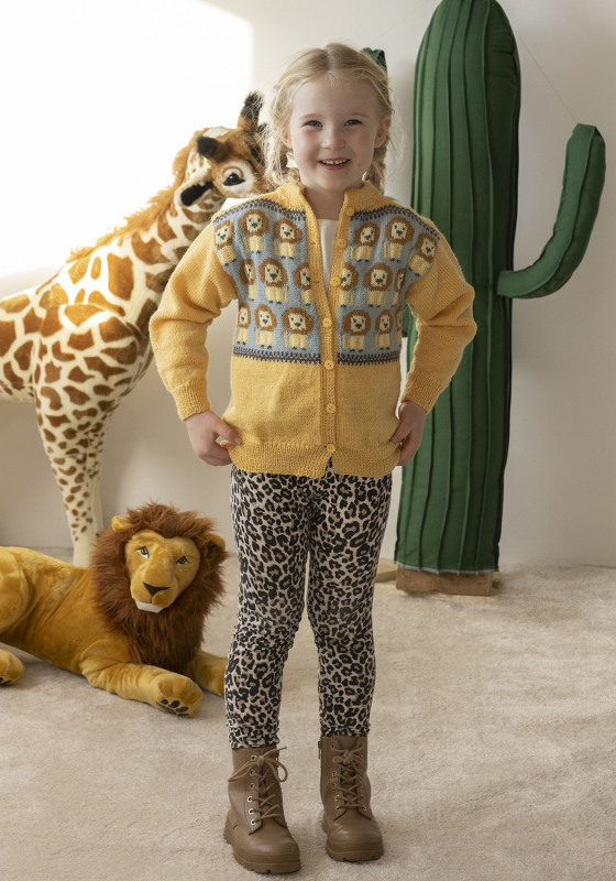 Løve cardigan - Viking Design 2401-2 Kit - 2 - 10 år - Viking Baby ull, fra Viking