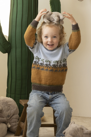 Elefant genser - Viking Design 2401-3 Kit - 2 - 12 år - Viking Baby ull