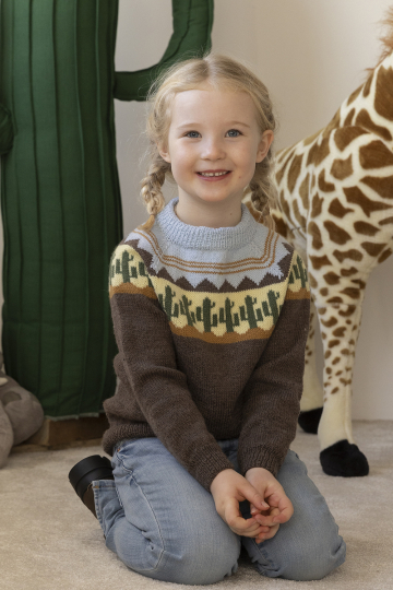 Kaktus genser - Viking Design 2401-4 Kit - 2 - 12 år - Viking Baby ull