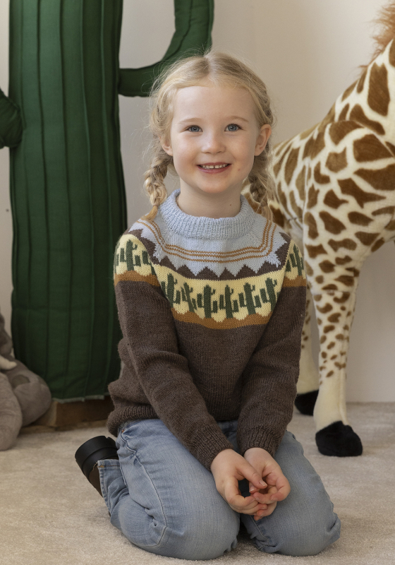 Kaktus genser - Viking Design 2401-4 Kit - 2 - 12 år - Viking Baby ull, fra Viking