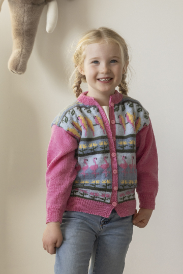 Flamingo cardigan - Viking Design 2401-5 Kit - 2 - 12 år - Viking Baby ull