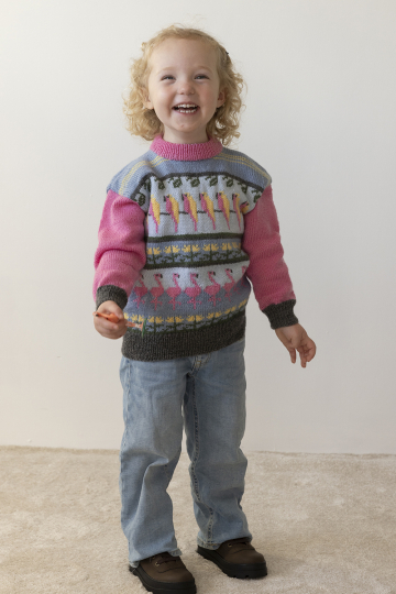 Flamingo genser - Viking Design 2401-6 Kit - 1 - 10 år - Viking Baby ull