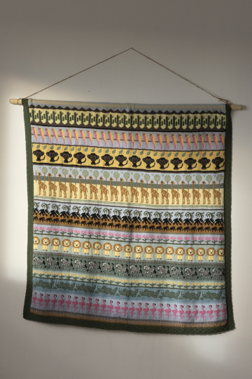 Dyrene i Afrika tæppe - Viking Design 2401-7 Kit - 100 x 112 cm - Viking Baby ull