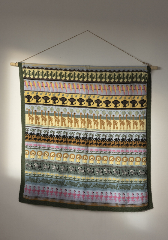 Dyrene i Afrika tæppe - Viking Design 2401-7 Kit - 100 x 112 cm - Viking Baby ull, fra Viking