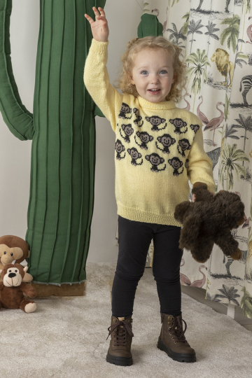 Abekat genser - Viking Design 2401-9 Kit - 1 - 12 år - Viking Baby ull