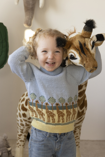 Giraf genser - Viking Design 2401-10 Kit - 2 - 12 år - Viking Baby ull