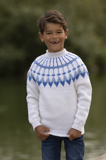 Kaprifol genser - Viking Design 2430-2B Kit - 2 - 12 år - Viking Trend Merino