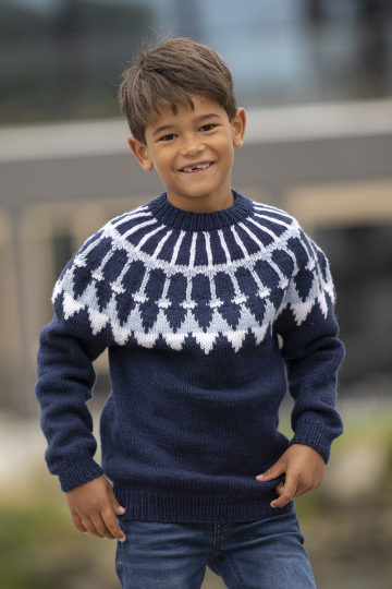 Kaprifol genser - Viking Design 2430-2C Kit - 2 - 12 år - Viking Trend Merino