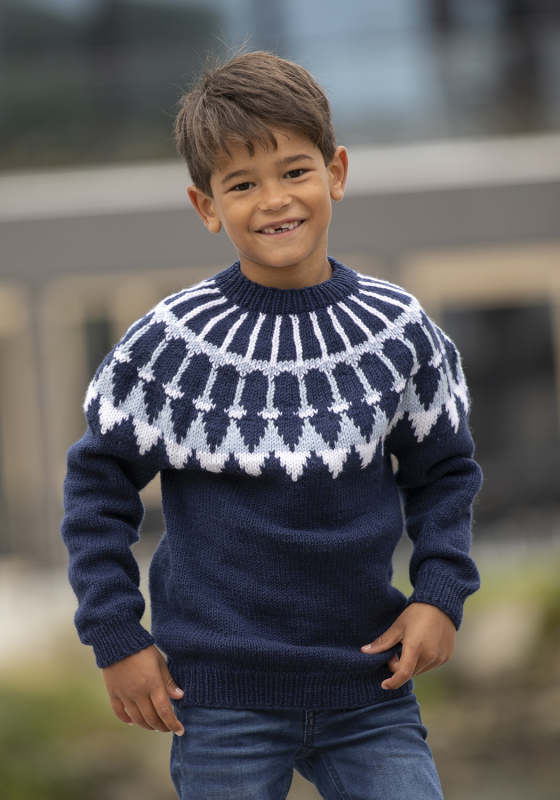 Kaprifol genser - Viking Design 2430-2C Kit - 2 - 12 år - Viking Trend Merino, fra Viking