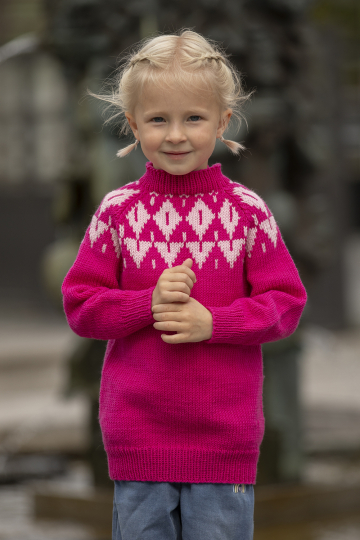 Lyngheia genser - Viking Design 2430-3A Kit - 2 - 12 år - Viking Trend Merino