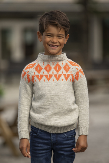 Lyngheia genser - Viking Design 2430-3C Kit - 2 - 12 år - Viking Trend Merino