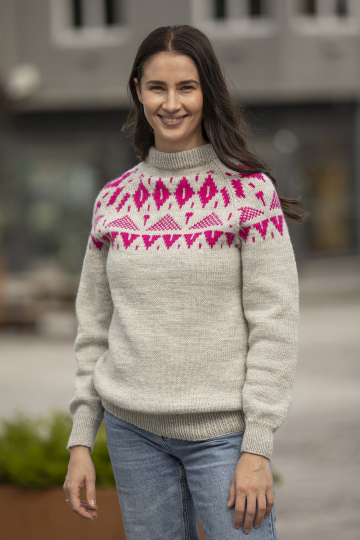 Lyngheia genser - Viking Design 2430-4A Kit - XS - XXL - Viking Trend Merino