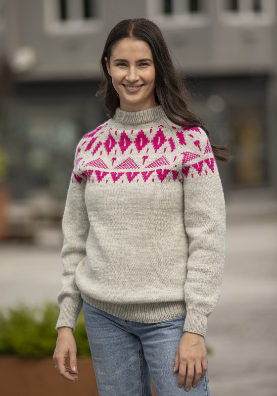 Lyngheia genser - Viking Design 2430-4A Kit - XS - XXL - Viking Trend Merino, fra Viking