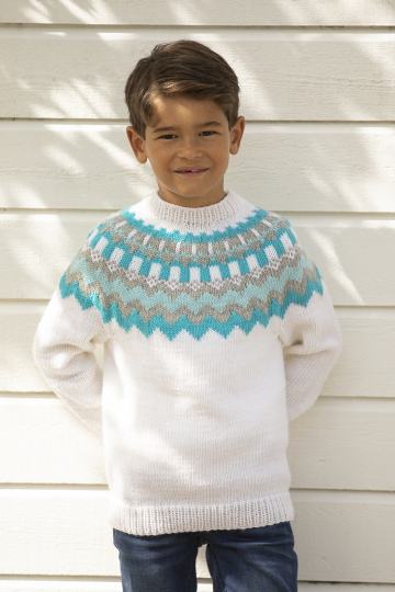 Røsslyng genser - Viking Design 2430-6A Kit - 2 - 12 år - Viking Trend Merino
