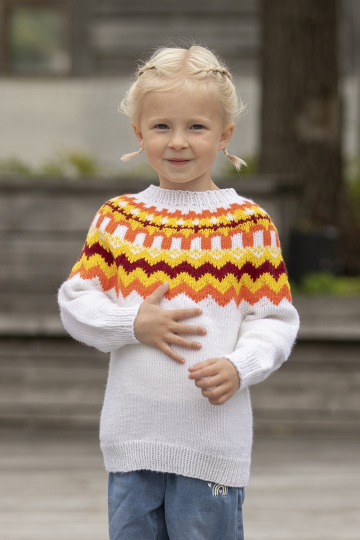 Røsslyng genser - Viking Design 2430-6B Kit - 2 - 12 år - Viking Trend Merino