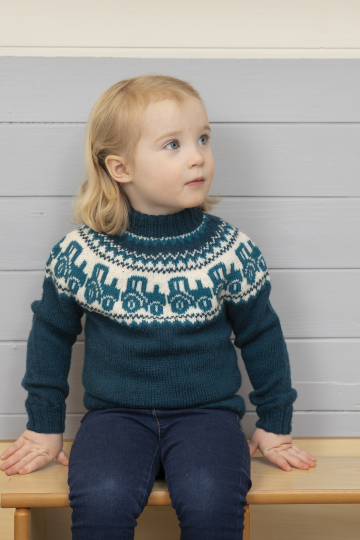 Traktor genser  - Viking Design 2110-5A Kit - 2 - 12 år - Viking Frøya