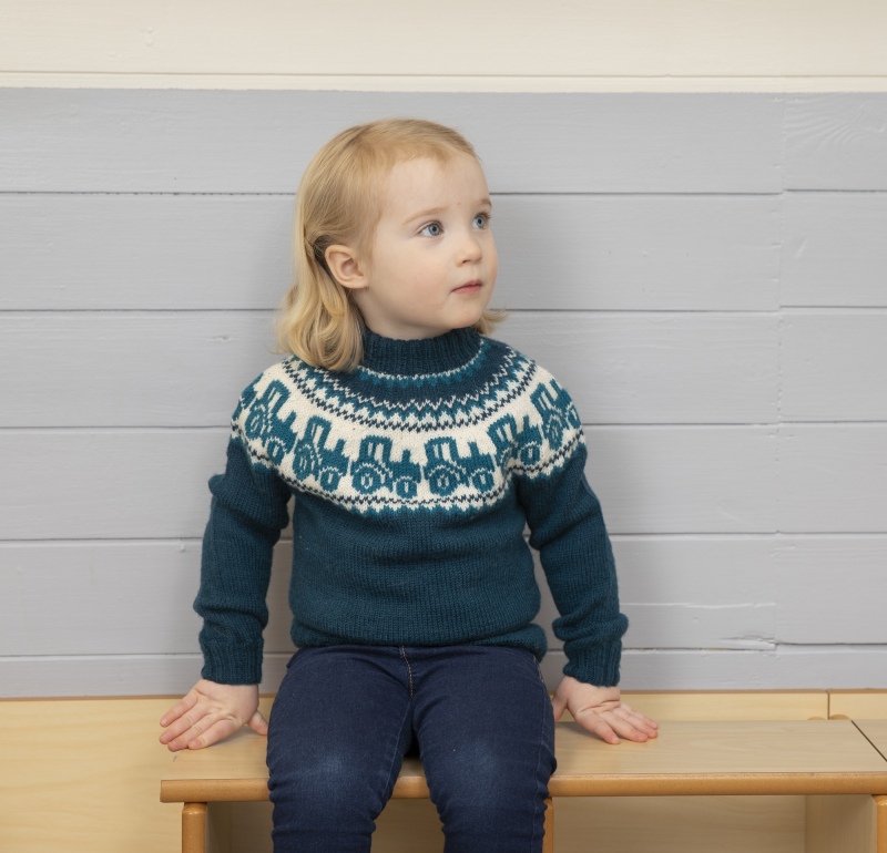 Traktor genser - Viking Design 2110-5A Kit - 2 - 12 år - Viking Frøya, fra Viking