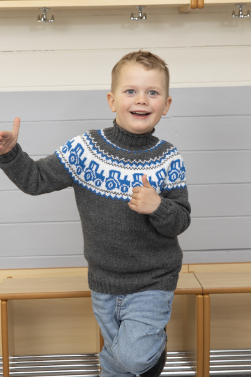 Traktor genser  - Viking Design 2110-5B Kit - 2 - 12 år - Viking Frøya