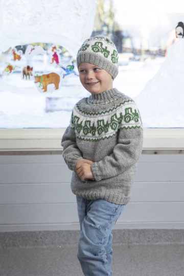 Traktor genser  - Viking Design 2110-5D Kit - 2 - 12 år - Viking Frøya