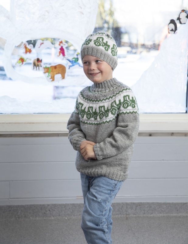 Traktor genser - Viking Design 2110-5D Kit - 2 - 12 år - Viking Frøya, fra Viking