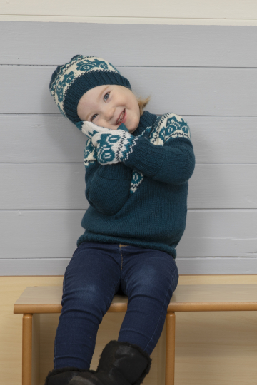 Traktor Hue og vanter - Viking Design 2110-6A Kit - 2 - 12 år - Viking Frøya