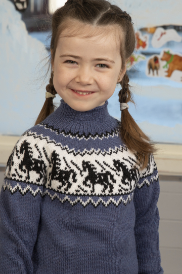 Hest genser  - Viking Design 2110-9B Kit - 2 - 12 år - Viking Frøya