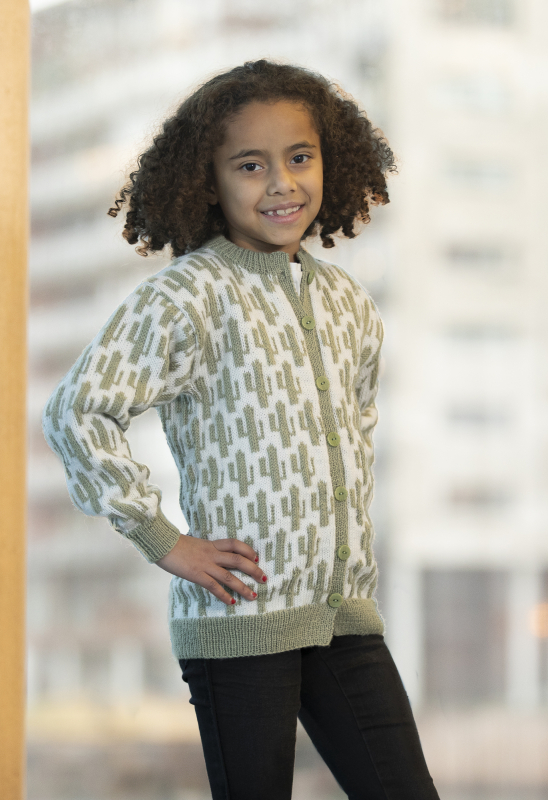 Kaktus cardigan - Viking Design 1903-8 Kit - 2 - 12 år - Viking Frøya, fra Viking