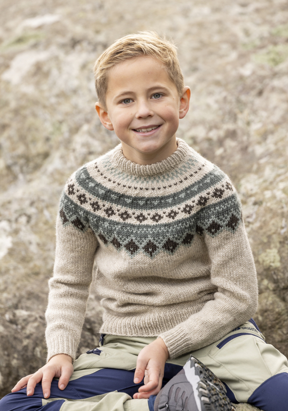 "Fjellbris" Genser - Viking Design 2525-1B Kit - 2-12 År - Viking Eco Highland Wool, fra Viking