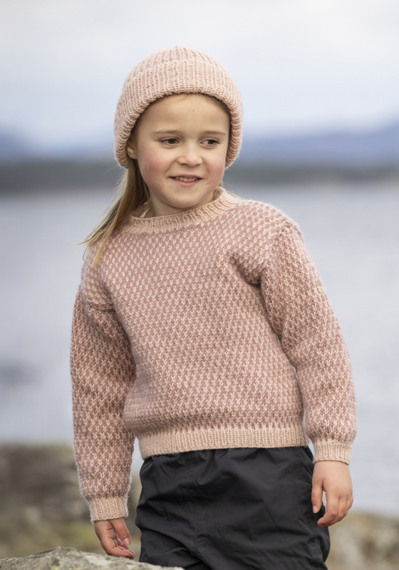"Himling" Genser - Viking Design 2525-5B Kit - 2-12 År - Viking Eco Highland Wool, fra Viking