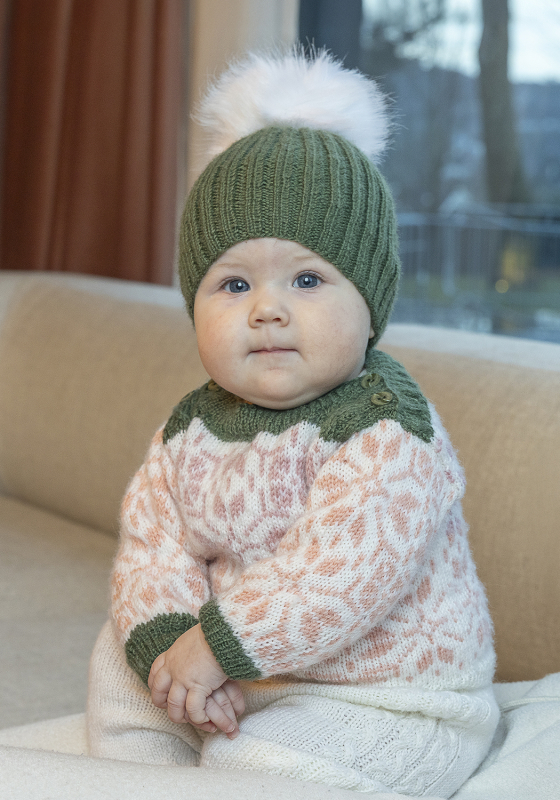 Filippa genser og hue - Viking Design 2506-8 Kit - 1 - 24 mdr - Viking Baby ull, fra Viking