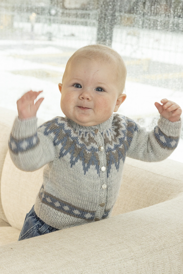 oldefar cardigan - Viking Design 2506-9 Kit - 0 - 24 mdr - Viking Baby ull