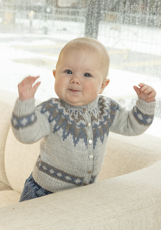 oldefar cardigan - Viking Design 2506-9 Kit - 0 - 24 mdr - Viking Baby ull, fra Viking