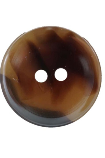Brun 2 huller plastik knap 25 mm