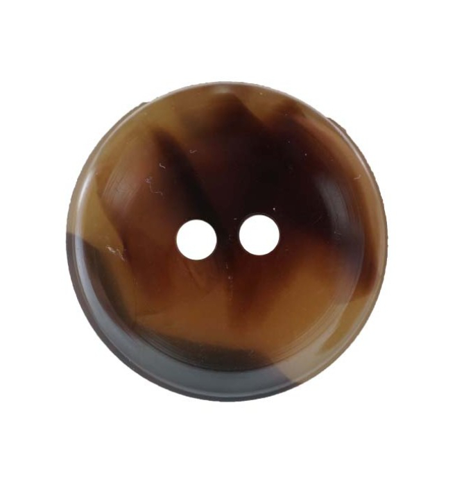 Brun 2 huller plastik knap 25 mm, fra Diverse