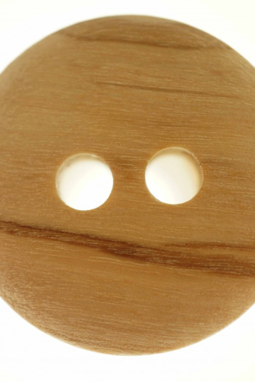 Brun 2 huller træ knap 15 mm