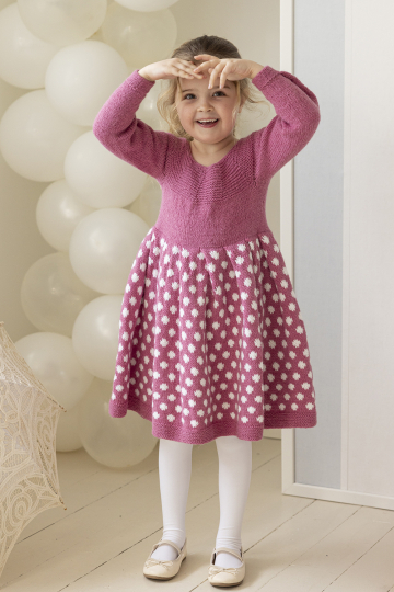 Olivia kjole - Viking Design 2607-4A Kit - 1 - 12 år - Viking Alpaca Lille Storm