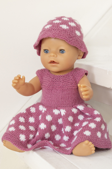 Lotus dukkekjole - Viking Design 2607-5 Kit -  baby born - Viking Alpaca Lille Storm