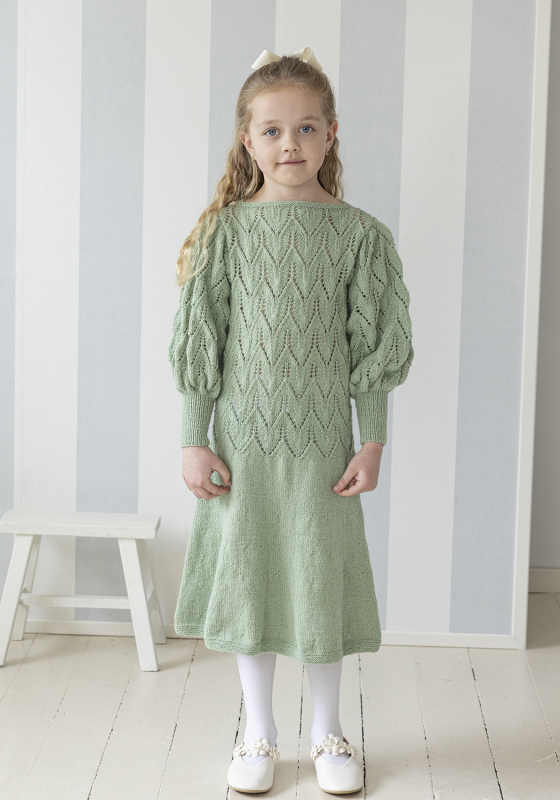 Tjørme kjole – Viking Design 2607-7A Kit – 2 – 12 år – Viking Alpaca Lille Storm, fra Viking
