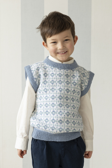 Evander vest - Viking Design 2607-8 Kit - 2 - 12 år - Viking Alpaca Lille Storm