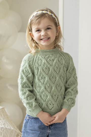Lotus genser - Viking Design 2607-9 Kit - 2 - 12 år - Viking Alpaca Lille Storm