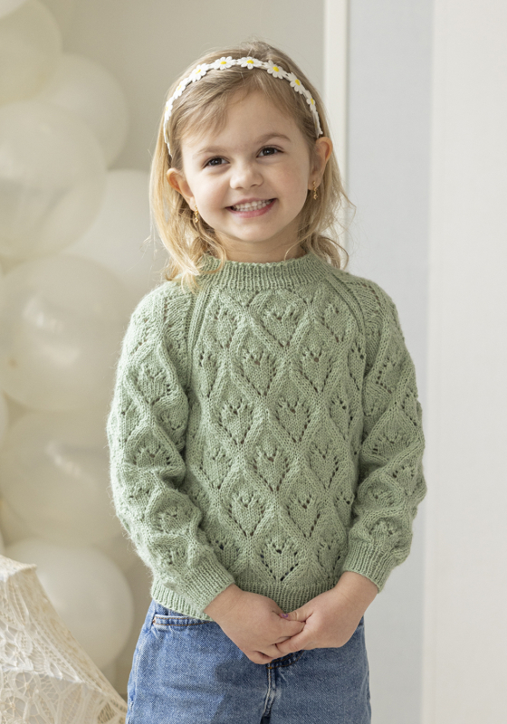 Lotus genser – Viking Design 2607-9 Kit – 2 – 12 år – Viking Alpaca Lille Storm, fra Viking