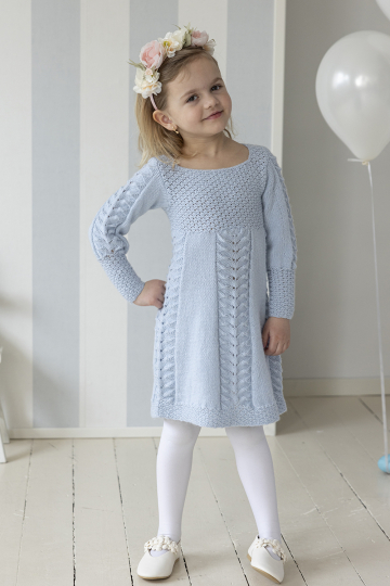 Julie kjole - Viking Design 2607-10B Kit - 1 - 12 år - Viking Alpaca Lille Storm