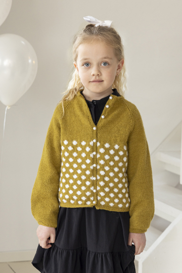 Olivia cardigan - Viking Design 2607-14A Kit - 1 - 12 år - Viking Alpaca Lille Storm