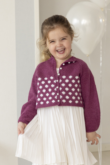 Olivia cardigan - Viking Design 2607-14B Kit - 1 - 12 år - Viking Alpaca Lille Storm